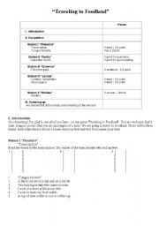 English worksheet: Traveling to Foodland