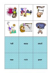 BINGO ADJECTIVES student cards 6/7