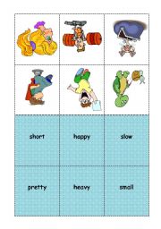 BINGO ADJECTIVES student cards 7/7