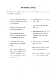 English Worksheet: Body Language - Non verbal communication