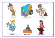 English Worksheet: JOBS FLASH-CARDS
