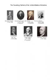 English Worksheet: The founding fathers Of the USA