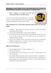 English Worksheet: Agony aunt - giving advice