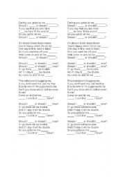 English Worksheet: Should I stay or should I go