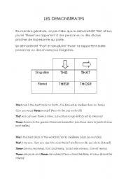 English Worksheet: Les demonstratifs