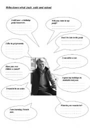 English Worksheet: Jack said....