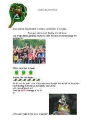 English worksheet: A Story about Little Frogs