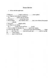 English Worksheet: Tenses Review