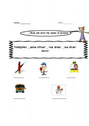 English worksheet: occupations