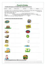 English worksheet: Food & Drinks