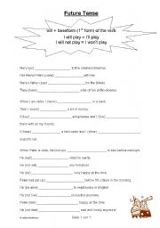 English Worksheet: will-future