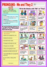 English Worksheet: Pronouns - We & They 2