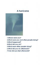 English worksheet: A hurricane