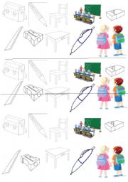 English Worksheet: Classroom objects to be printed