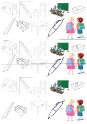 English worksheet: Classroom objects to be printed