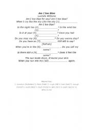 English worksheet: fill in th espace with the correct word 