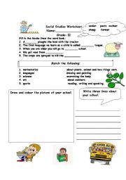 Social studies assessment worksheet