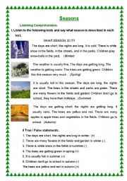 English Worksheet: seasons