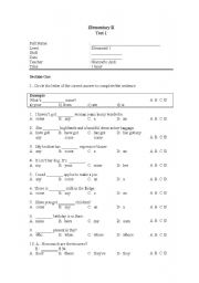 English worksheet: Basic Worksheets