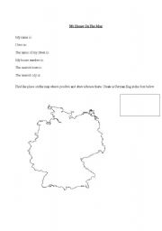 English worksheet: My House on a Map