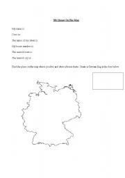 English Worksheet: My House on a Map