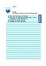 English worksheet: Twitter/facebook .Part 2