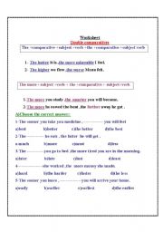 English Worksheet: the comparatives