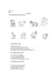 English worksheet: test paper