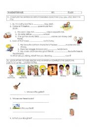 English Worksheet: A quiz on POSSESSIVE   s