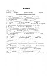 English Worksheet: If clause (Type 1)