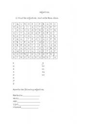 English Worksheet: Adjectives for kids