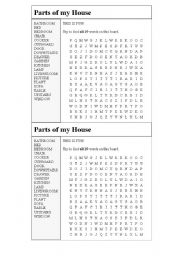 English worksheet: PART OF THE HOUSE