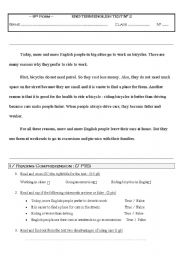 English worksheet: test for intermediate