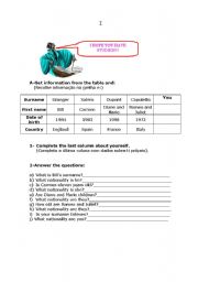 English worksheet: test beginners