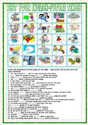 English Worksheet: Test your English-FutureTenses