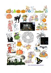 English Worksheet: HalloweenPictionary