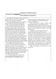 English worksheet: test  intermediate