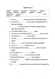 English worksheet: adjectives