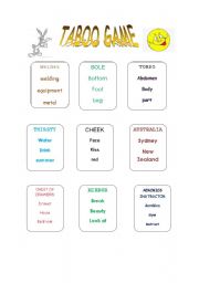 English Worksheet: Taboo Game