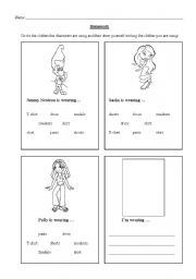 English Worksheet: Famous characters wearing...