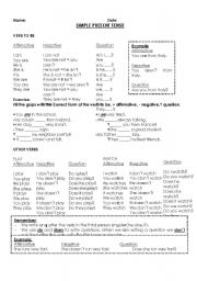 English Worksheet: Present Simple and a/an use.