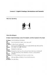 English worksheet: greetings