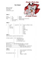 English Worksheet: My Friend