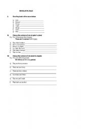 English Worksheet: Irregular plurals