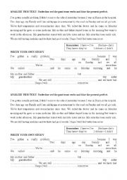 English worksheet: analize this information