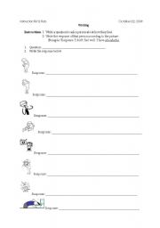 English Worksheet: Illness Symptoms Writing worksheet