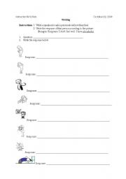 English worksheet: Illness Symptoms Writing worksheet