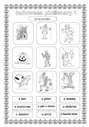 English Worksheet: HALLOWEEN PICTIONARY 1/3