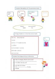 English worksheet: greetings