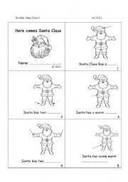 English Worksheet: Minibook: Here comes Santa Claus
